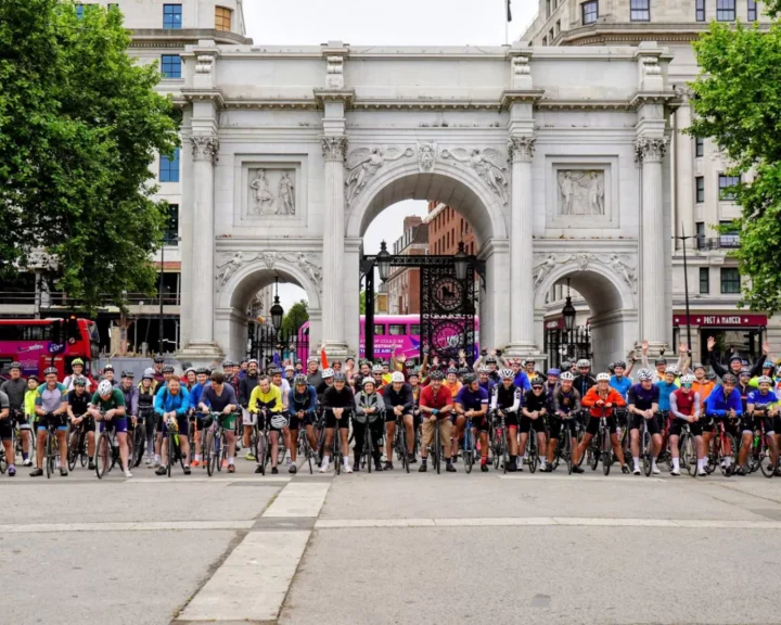 London to Paris cycling event starting at Marble Arch in London