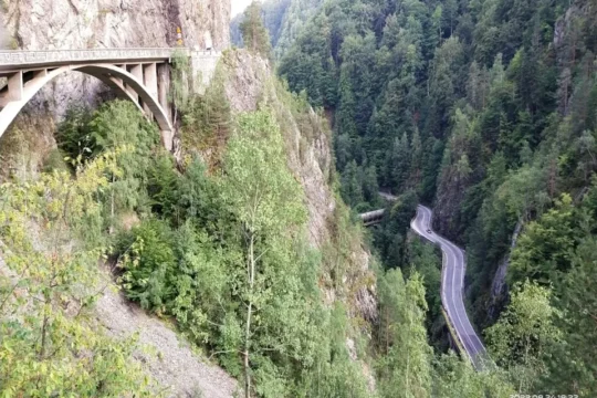 Image of the incredible Transfagarasan pass road in Romania while no a cycling holiday Romania with tour operator European Cycling Tours who offer all kinds of organised cycling holidays in Europe.