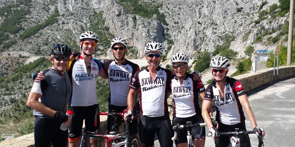Group of friends on a Croatia cycling holiday cycling the Croatia coast from Venice to Dubrovnik with cycling holiday organiser European Cycling Tours, London