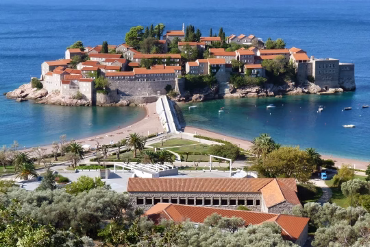 Scenic views of historic towns while cycling the croatian coast on a guided cycling holiday with European Cycling Tours