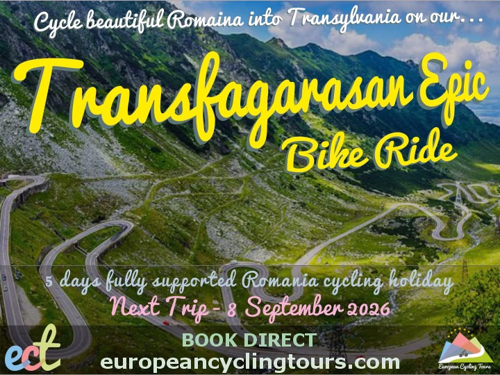Cyclists in Romania always enjoy visiting beautiful towns and villages while you ride into Transylvania over the incredible Transfagarasan pass road on the fully managed and supported (with guides) Romania cycling holiday with cycling holiday company European Cycling Tours