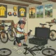 An illustration of a cyclist packing a road bike into a travel case in a garage before a trip to europe read our comprehensive guide for expert tips on flying with your bicycle